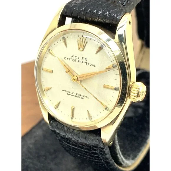 Rolex Oyster Perpetual Women's Watch Vintage Swiss Automatic 14k Gold Case - Picture 13 of 14